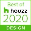 Best of Houzz 2020 Design award badge in green and white with Houzz logo.