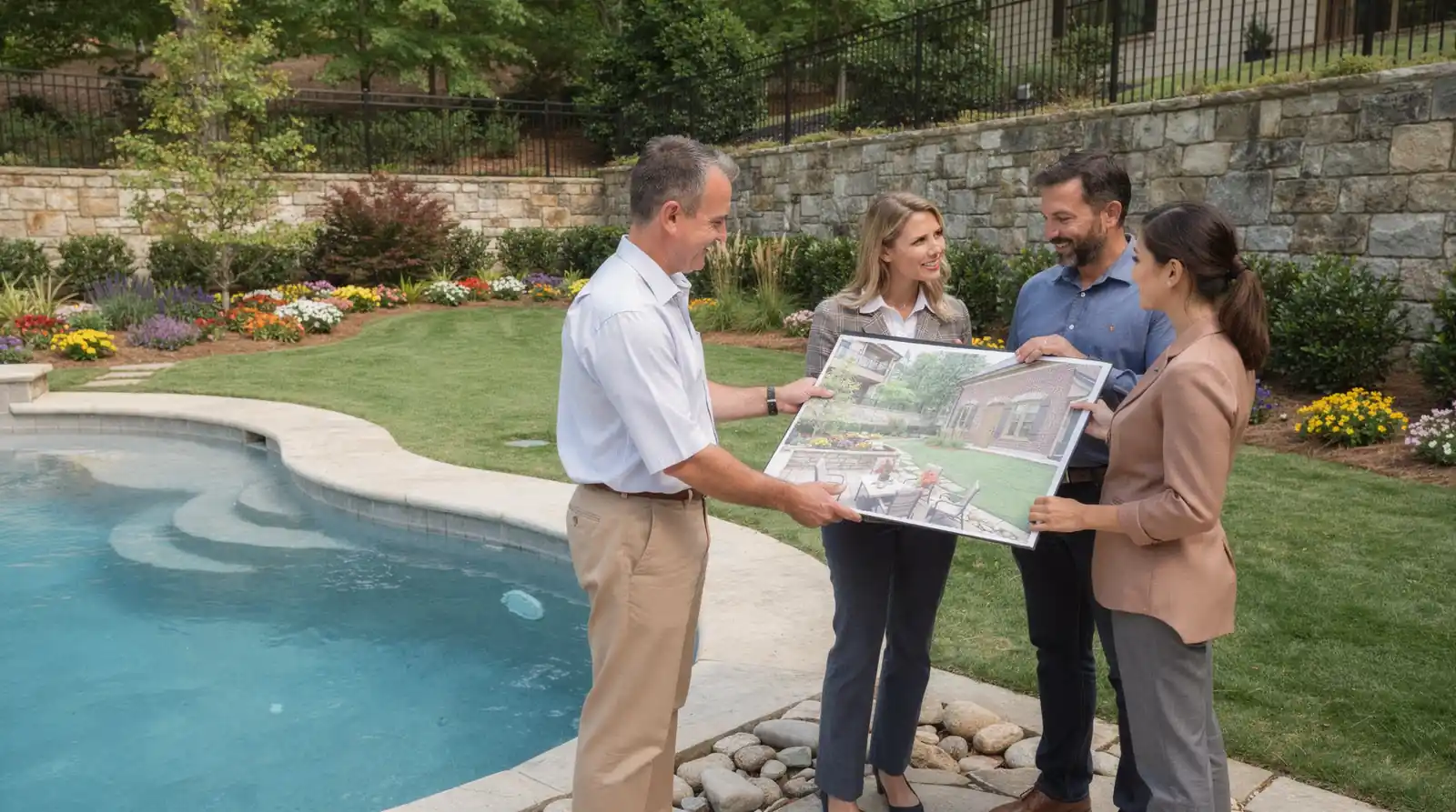 Design visualization tools allow Atlanta homeowners to see hardscaping and plant selections rendered in detail